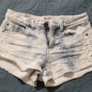 MUDD acid wash jean shorts